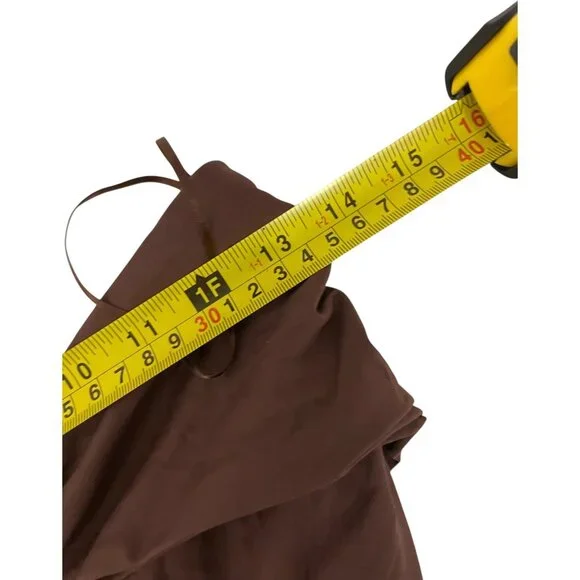 Zara Womens Swimsuit Large Brown Metal Draped Bandeau One Piece 0167/217 NWT - Picture 13 of 15